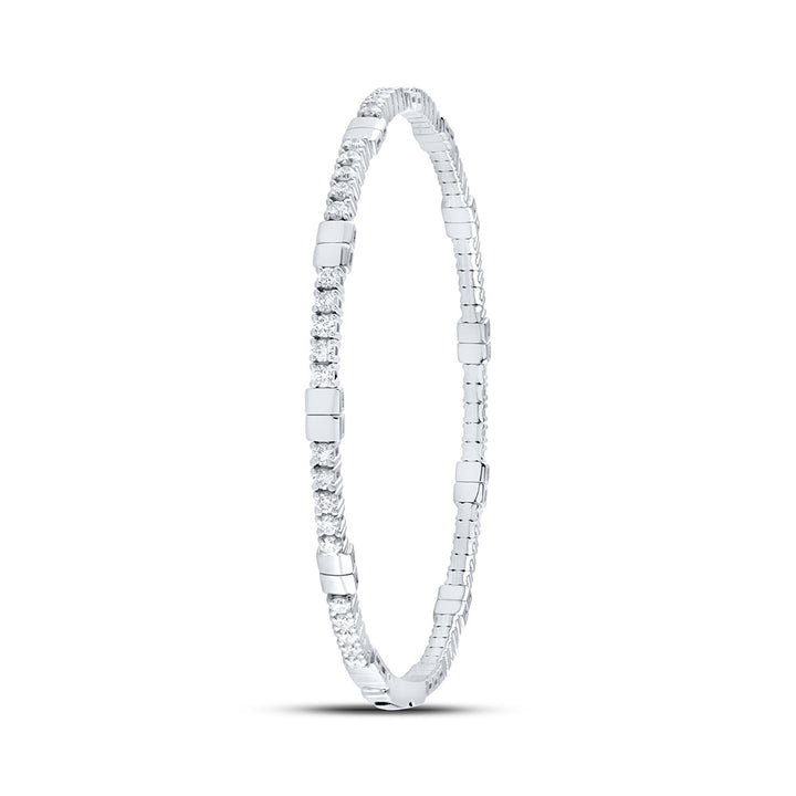 14kt White Gold F-H Diamond Bangle 1-1/3 ctw - view 3