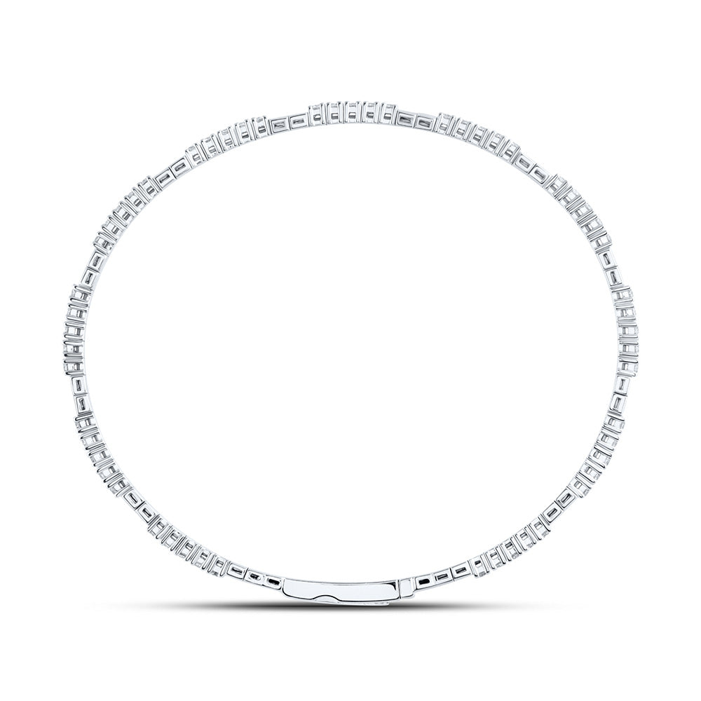 14kt White Gold F-H Diamond Bangle 1-1/3 ctw - view 4