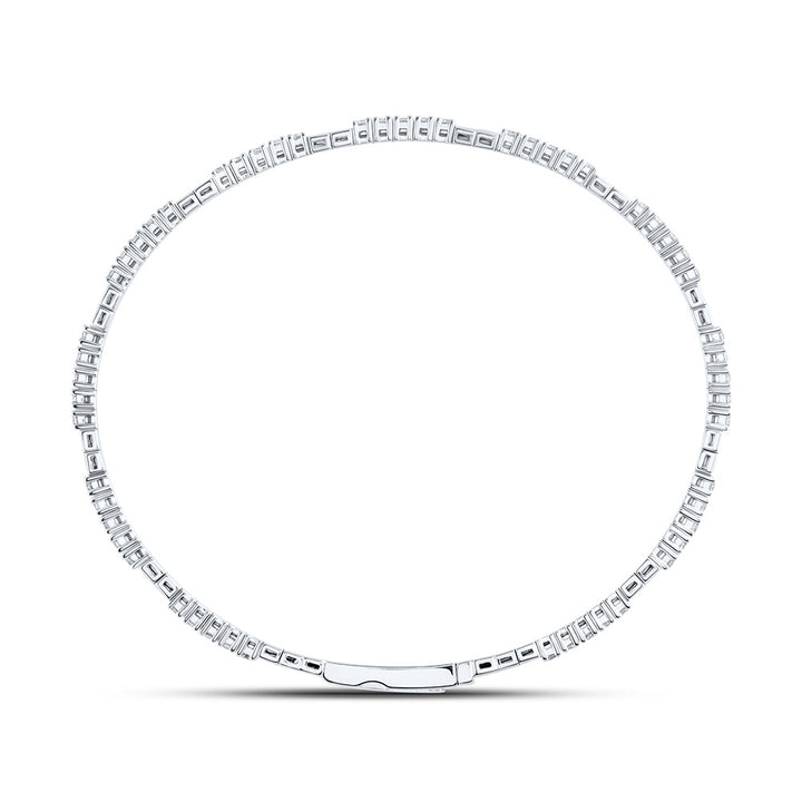14kt White Gold F-H Diamond Bangle 1-1/3 ctw - view 4