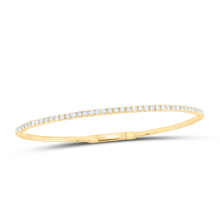 14kt Yellow Gold F-H Diamond Bangle 1-5/8 ctw