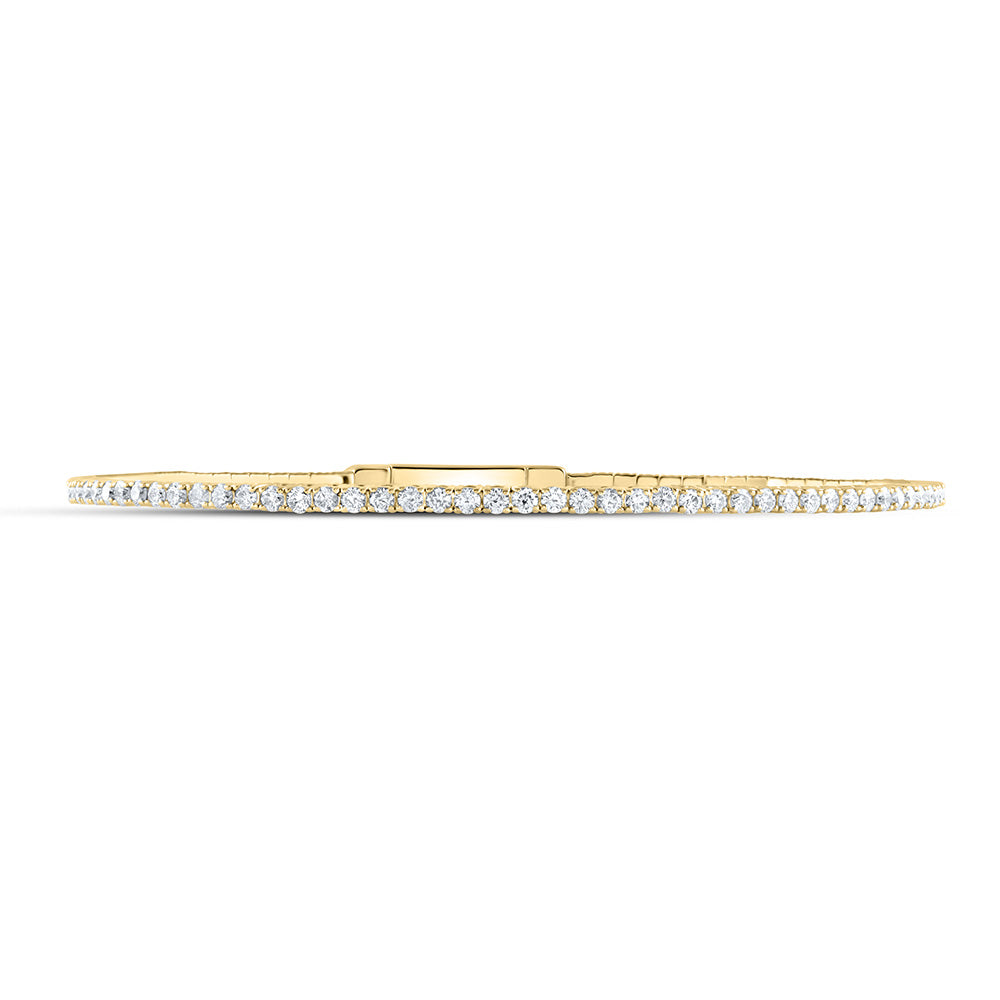 14kt Yellow Gold F-H Diamond Bangle 1-5/8 ctw - view 2
