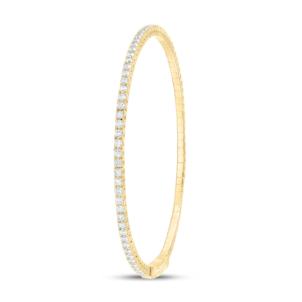 14kt Yellow Gold F-H Diamond Bangle 1-5/8 ctw - view 3