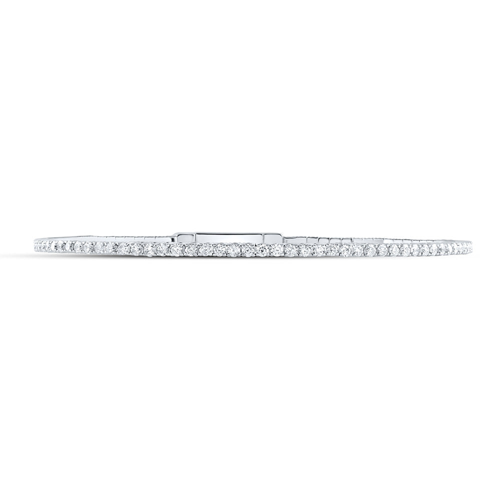 14kt White Gold F-H Diamond Bangle 1-5/8 ctw - view 2