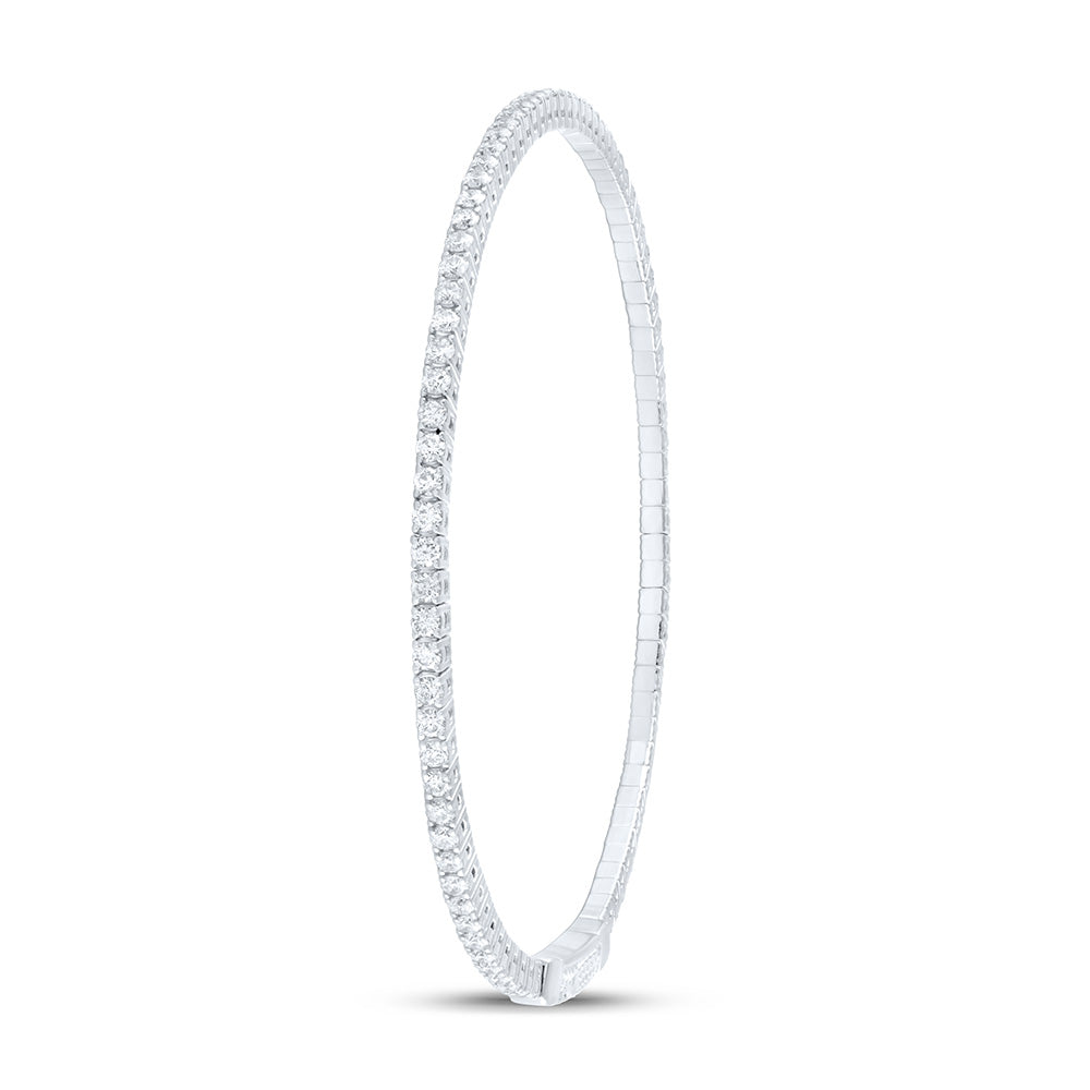 14kt White Gold F-H Diamond Bangle 1-5/8 ctw - view 3
