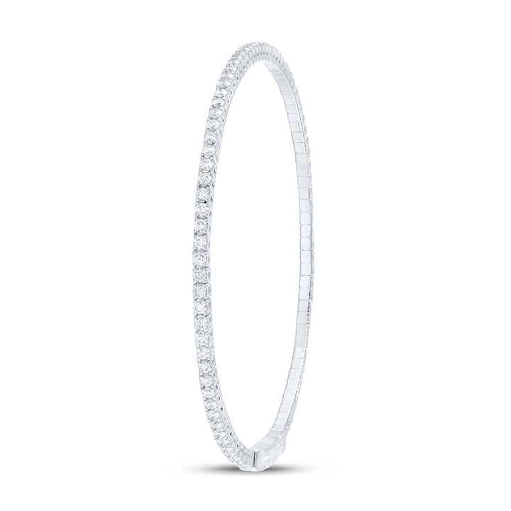 14kt White Gold F-H Diamond Bangle 1-5/8 ctw - view 3