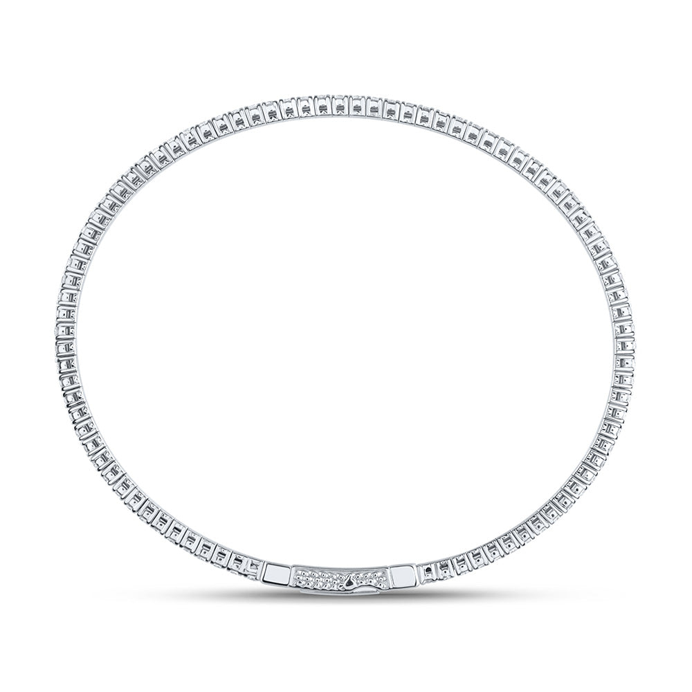 14kt White Gold F-H Diamond Bangle 1-5/8 ctw - view 4