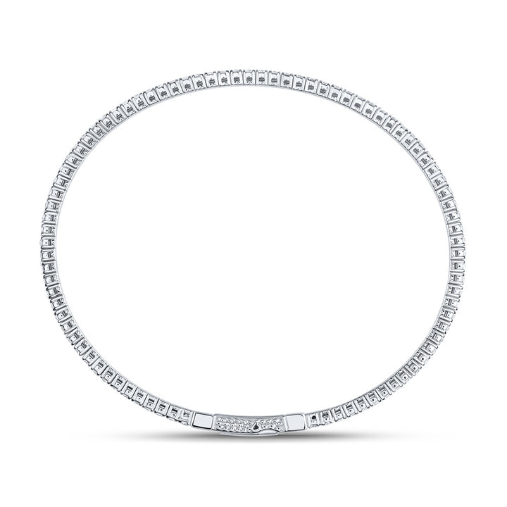 14kt White Gold F-H Diamond Bangle 1-5/8 ctw - view 4