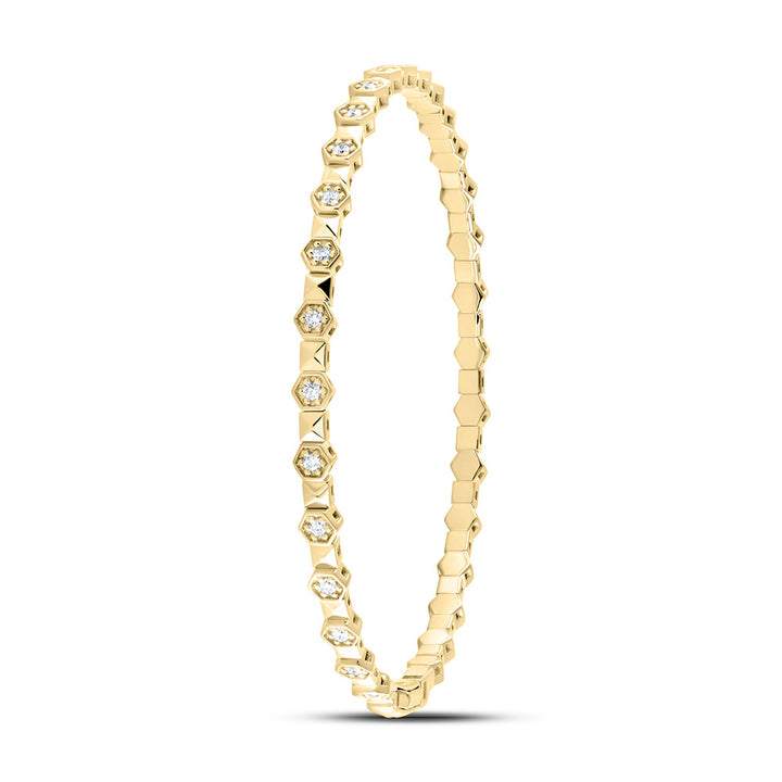 14kt Yellow Gold F-H Diamond Bangle 3/8 ctw - view 3