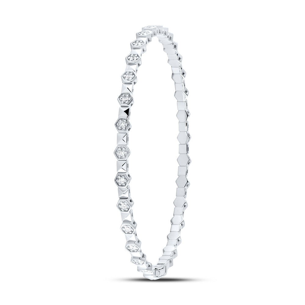 14kt White Gold F-H Diamond Bangle 3/8 ctw - view 3