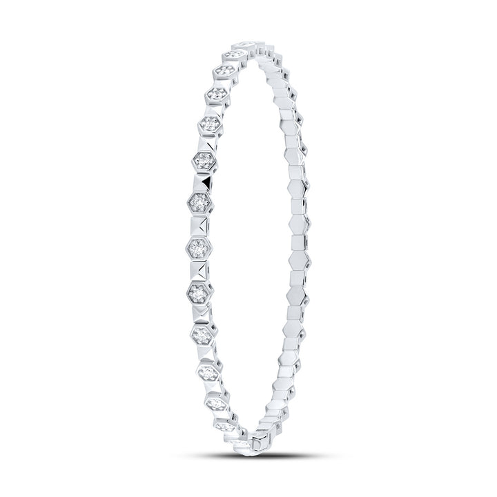 14kt White Gold F-H Diamond Bangle 3/8 ctw - view 3