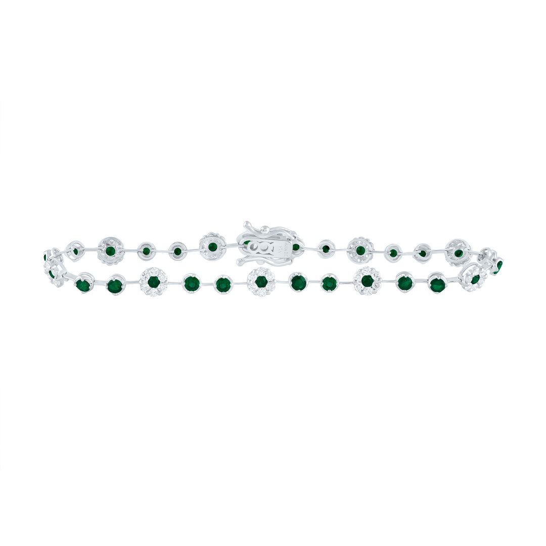 14kt White Gold F-H Diamond Flower Bracelet 7/8 ctw
