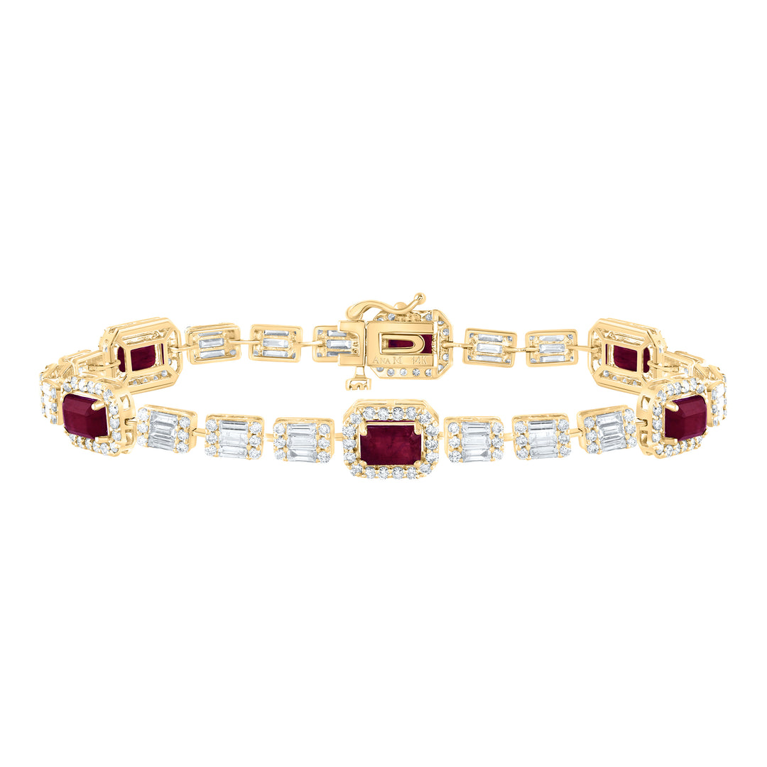 14kt Yellow Gold F-H Diamond Bracelet 7 ctw