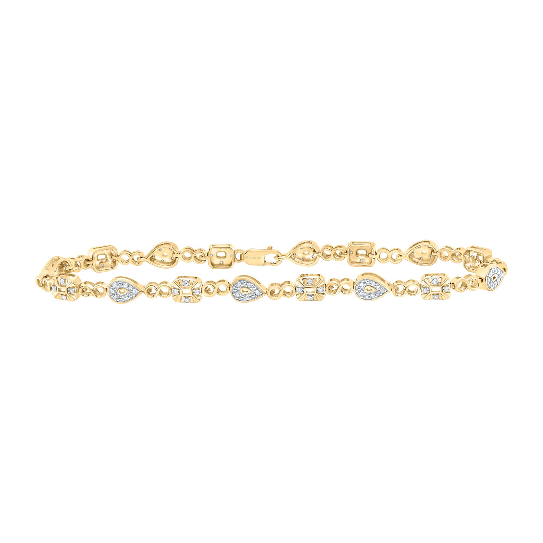 Yellow-tone Sterling Diamond Bracelet 1/4 ctw