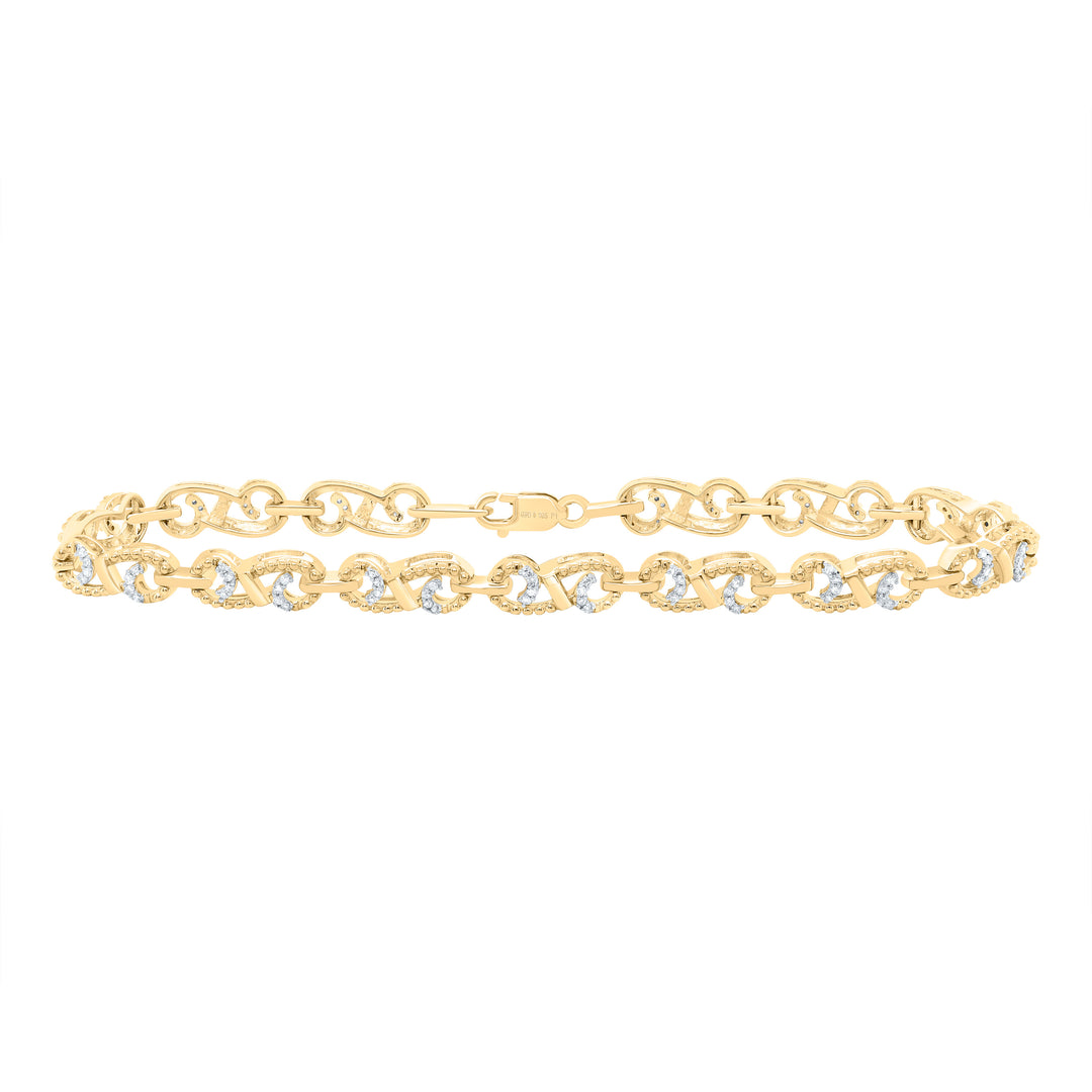 Yellow-tone Sterling Diamond Bracelet 1/3 ctw