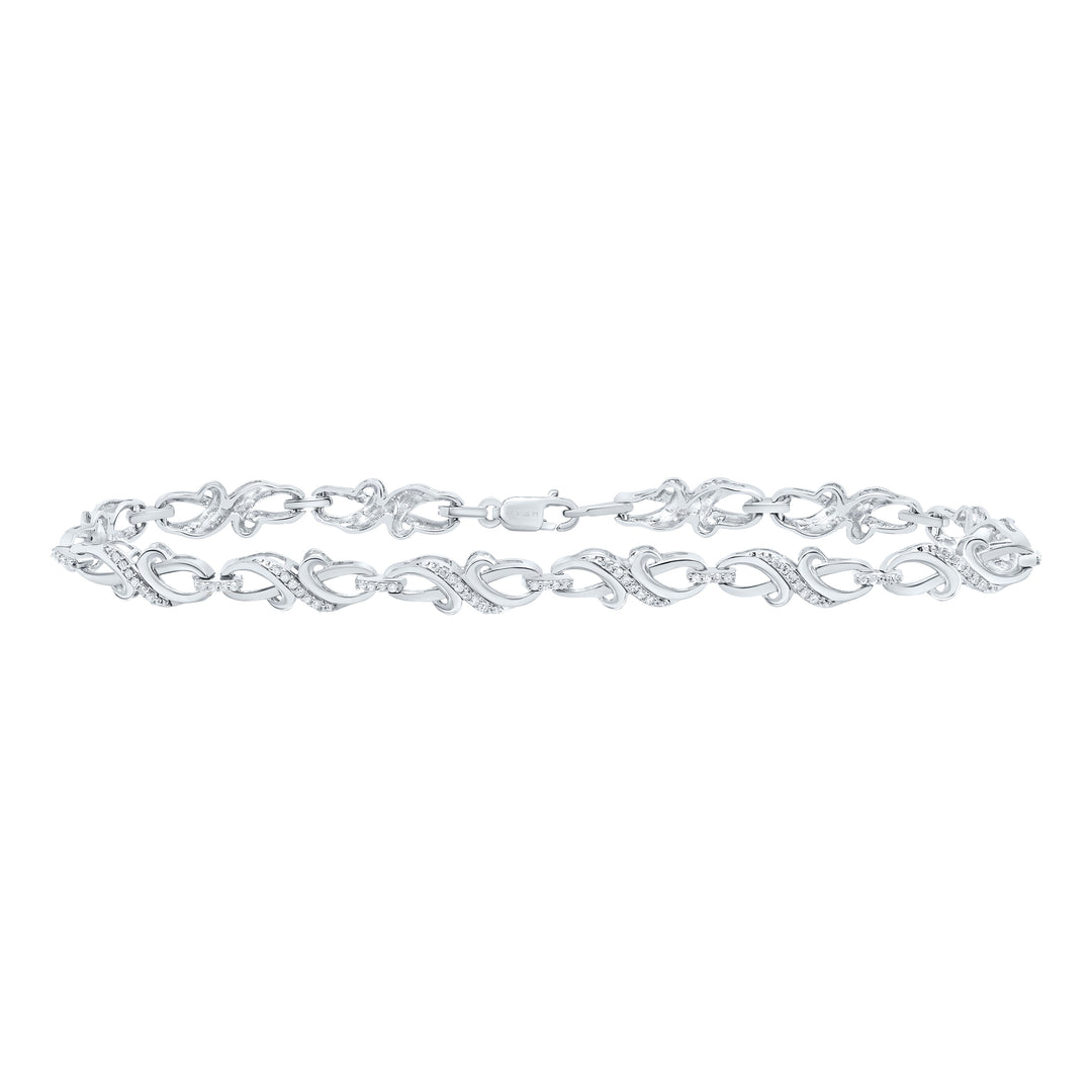 Sterling Silver Diamond Bracelet 3/8 ctw
