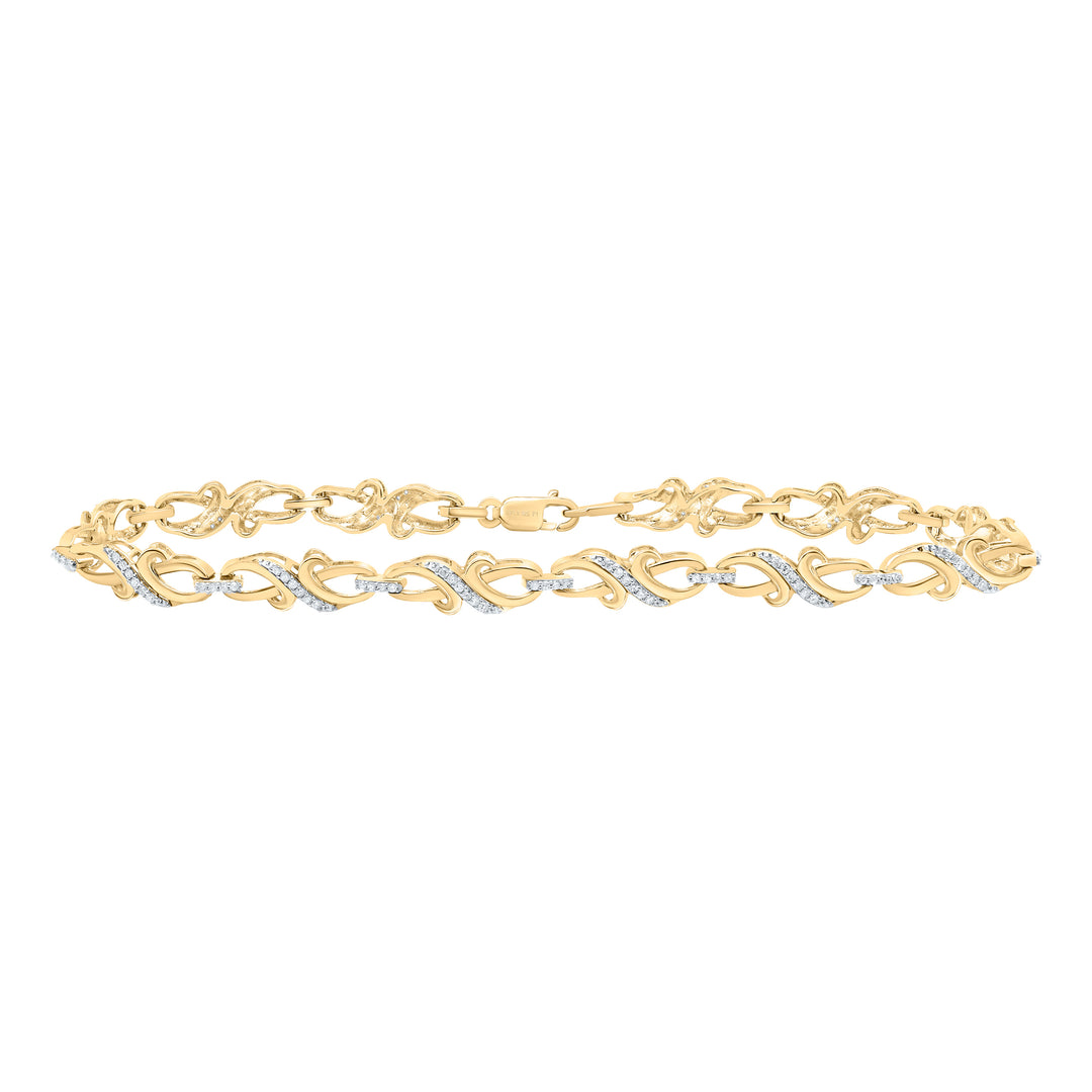 Yellow-tone Sterling Diamond Bracelet 3/8 ctw