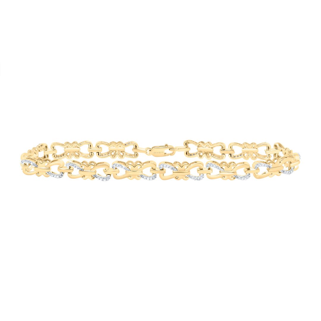 Yellow-tone Sterling Diamond Bracelet 1/4 ctw