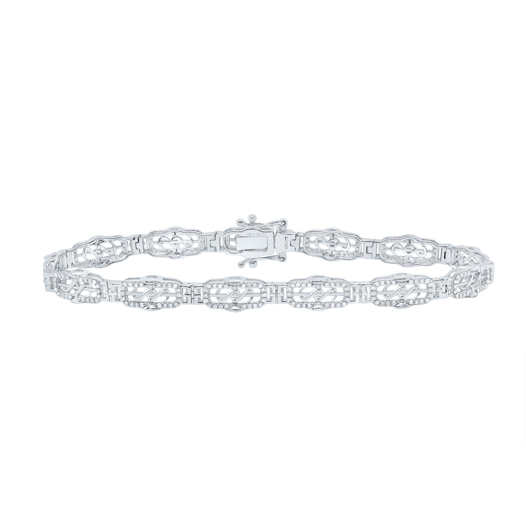 Sterling Silver Diamond Bracelet 1 ctw