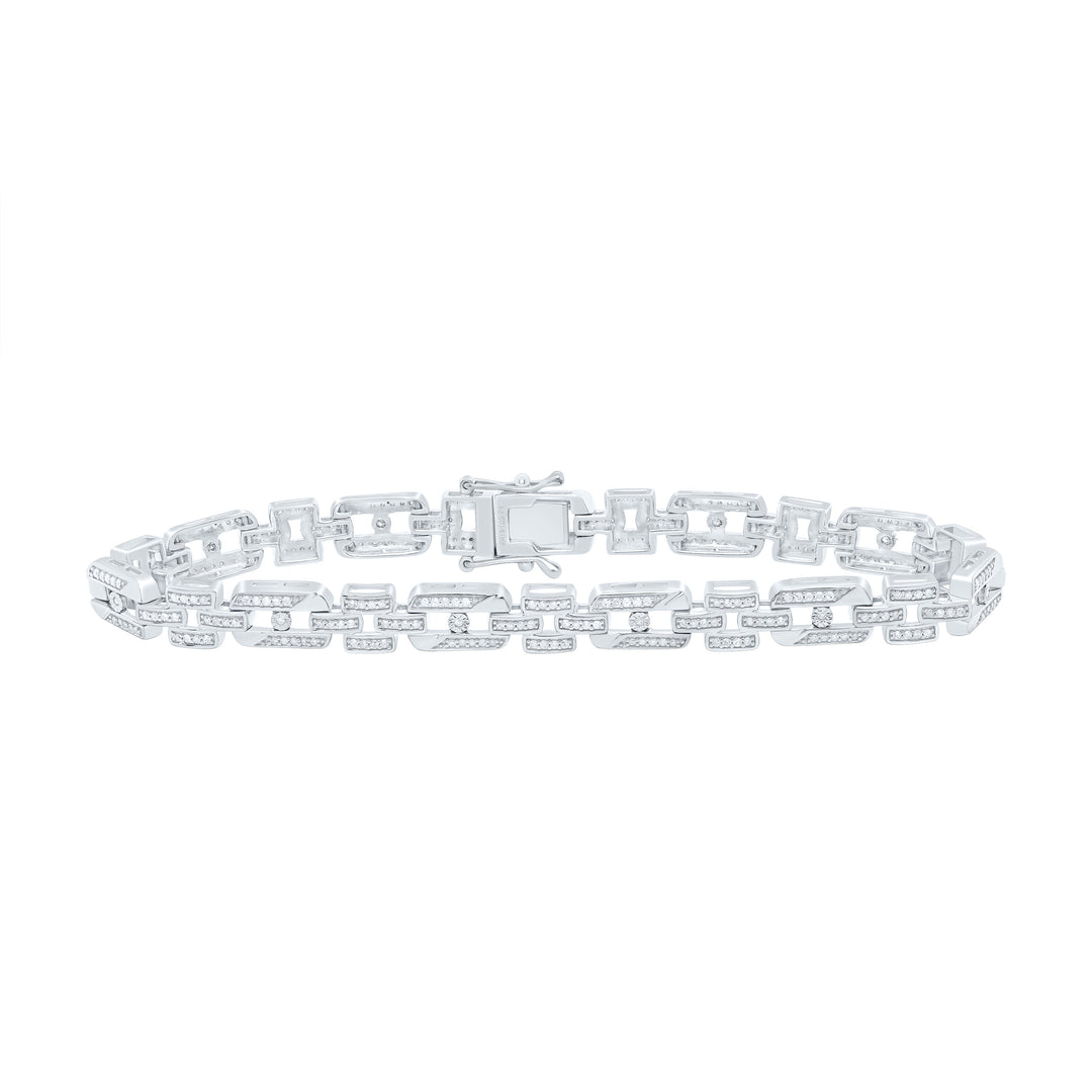 Sterling Silver Diamond Bracelet 1 ctw