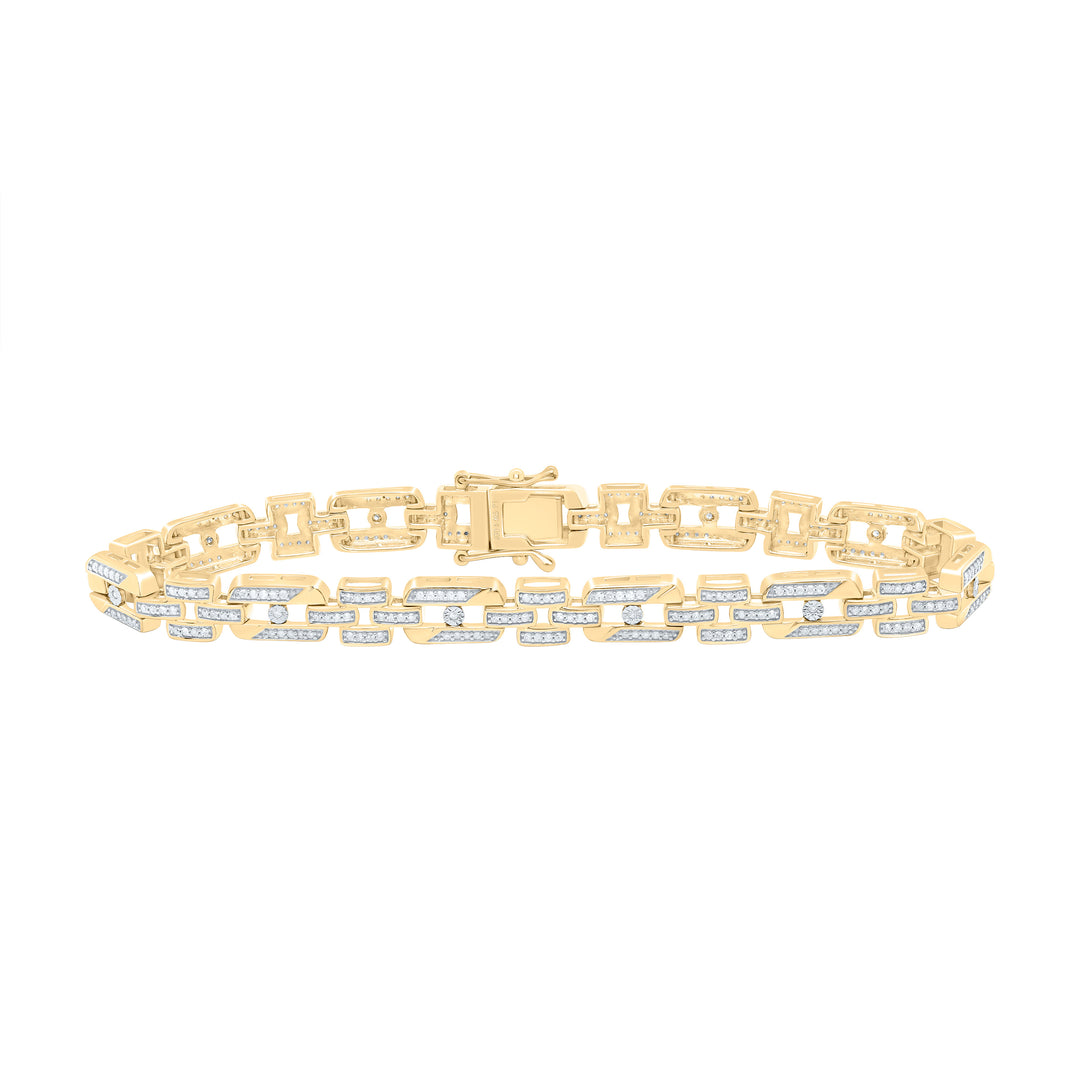 Yellow-tone Sterling Diamond Bracelet 1 ctw