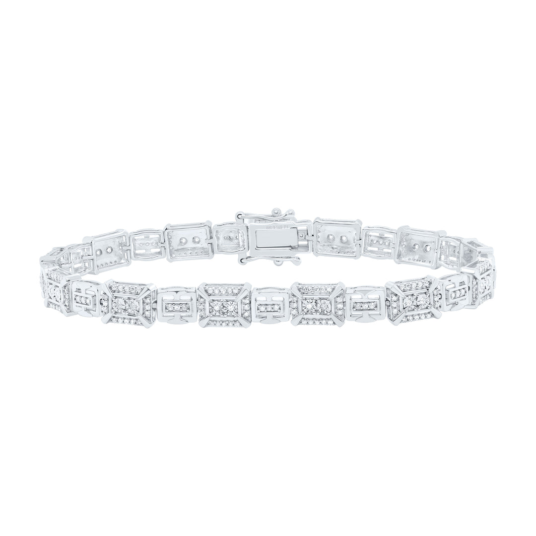 Sterling Silver Diamond Bracelet 1 ctw