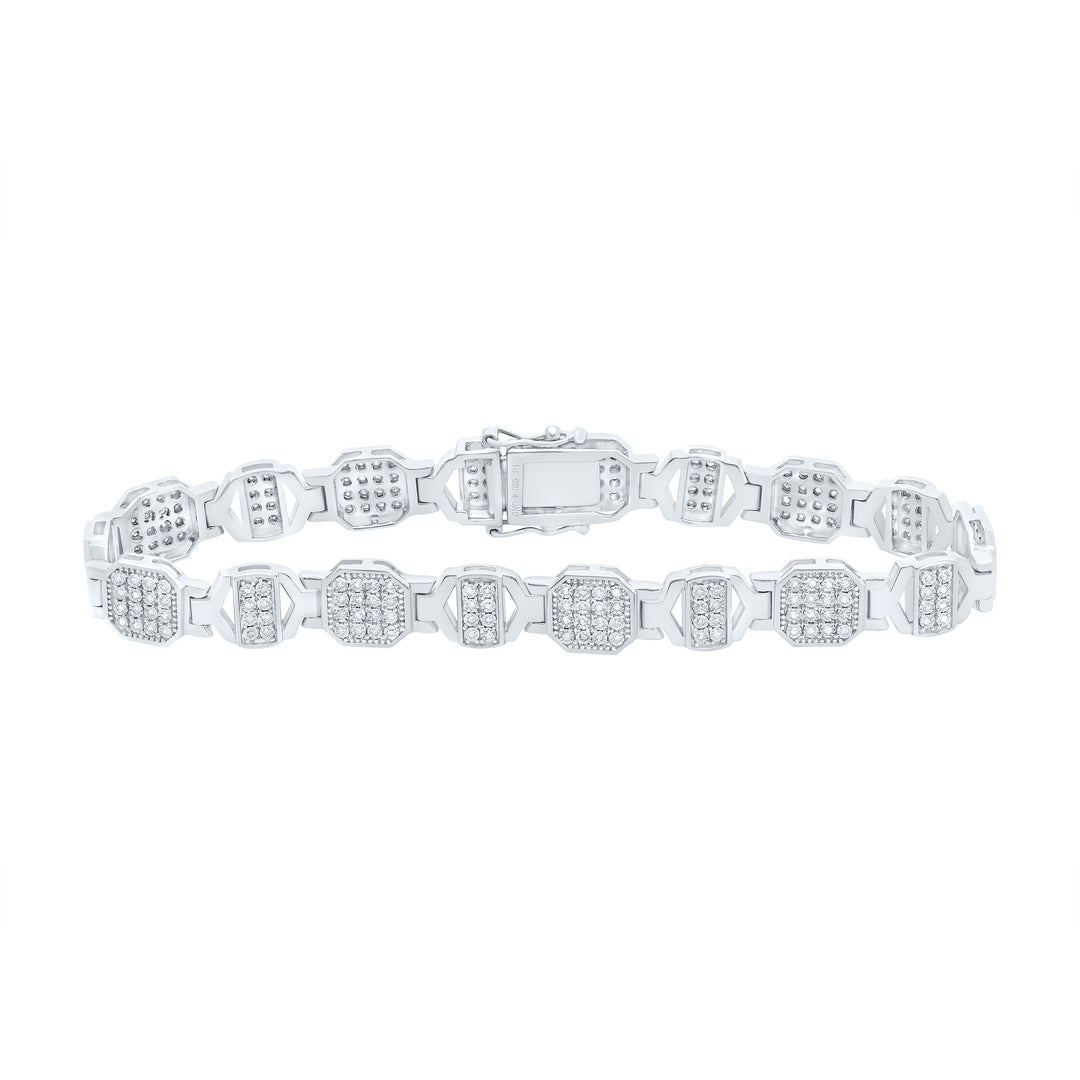 Sterling Silver Diamond Bracelet 5/8 ctw