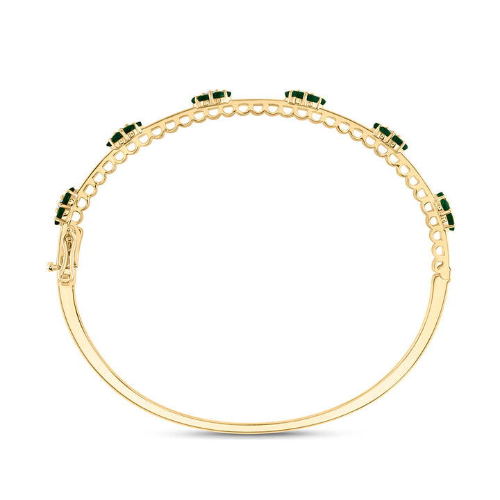 14kt Yellow Gold F-H Diamond Flower Bangle 2-1/2 ctw - view 4