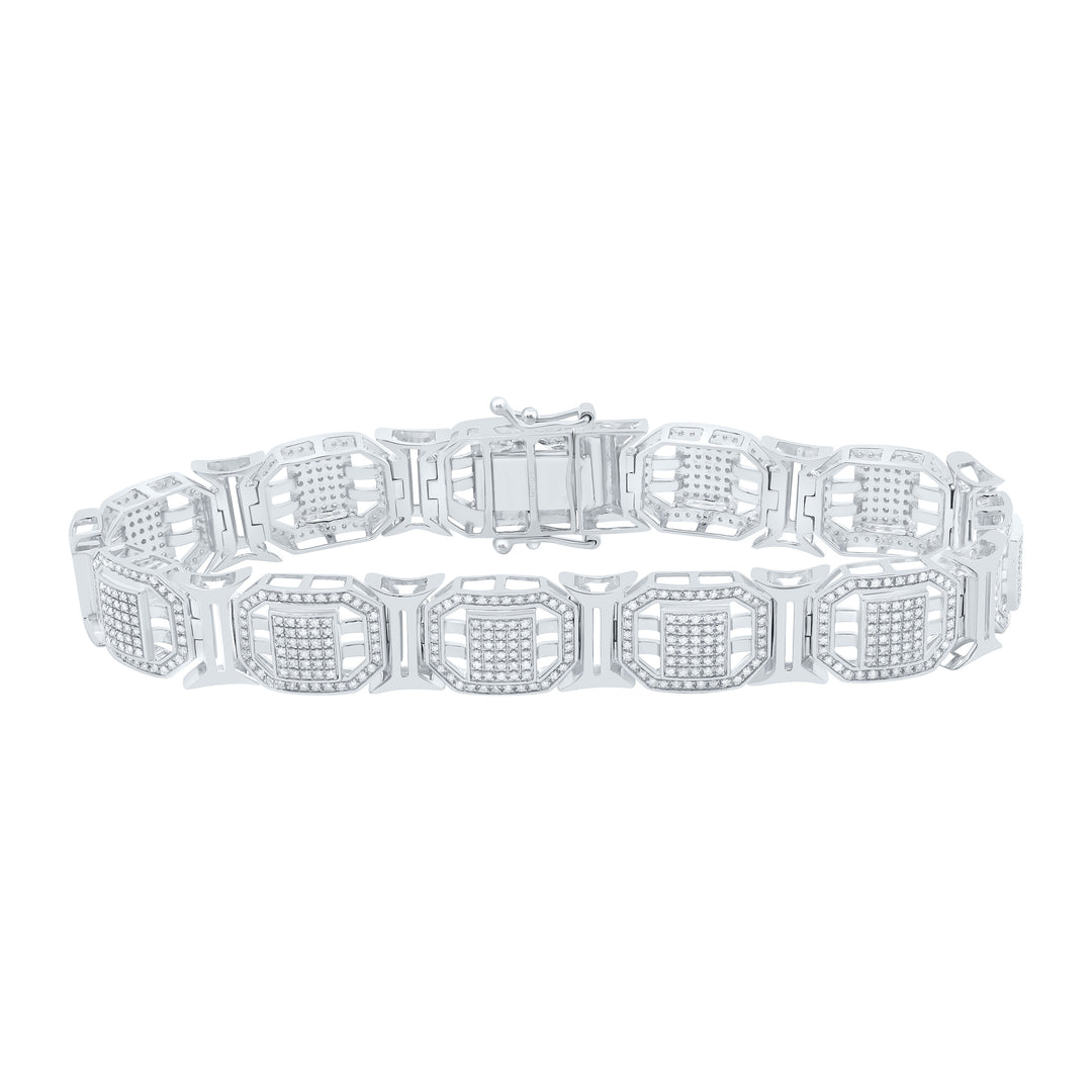 Sterling Silver Diamond Bracelet 1-7/8 ctw
