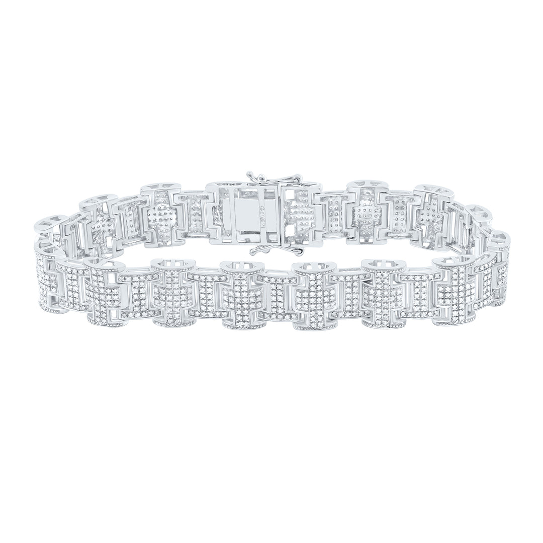 Sterling Silver Diamond Bracelet 2-1/4 ctw