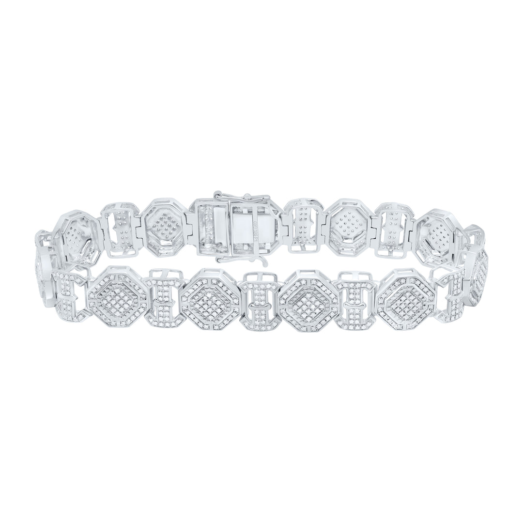 Sterling Silver Diamond Bracelet 1-7/8 ctw