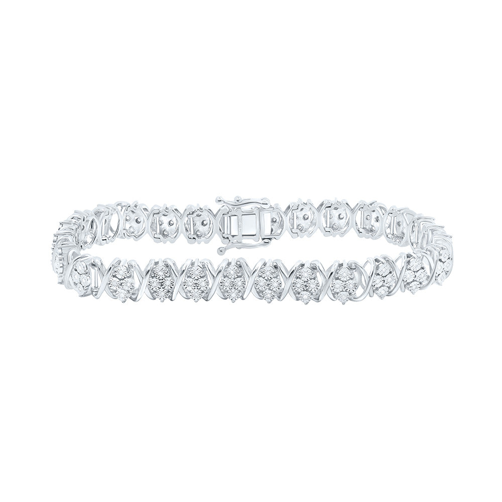 Sterling Silver Women's Diamond Bracelet 1/3 ctw