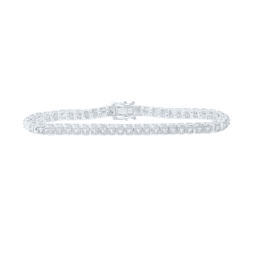 Sterling Silver Women's Diamond Bracelet 1/6 ctw