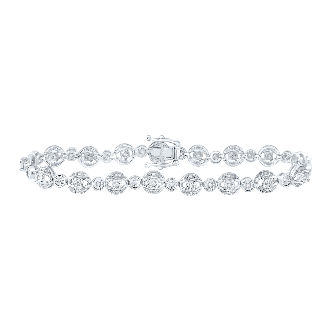 Sterling Silver Women's Diamond Bracelet 1/3 ctw
