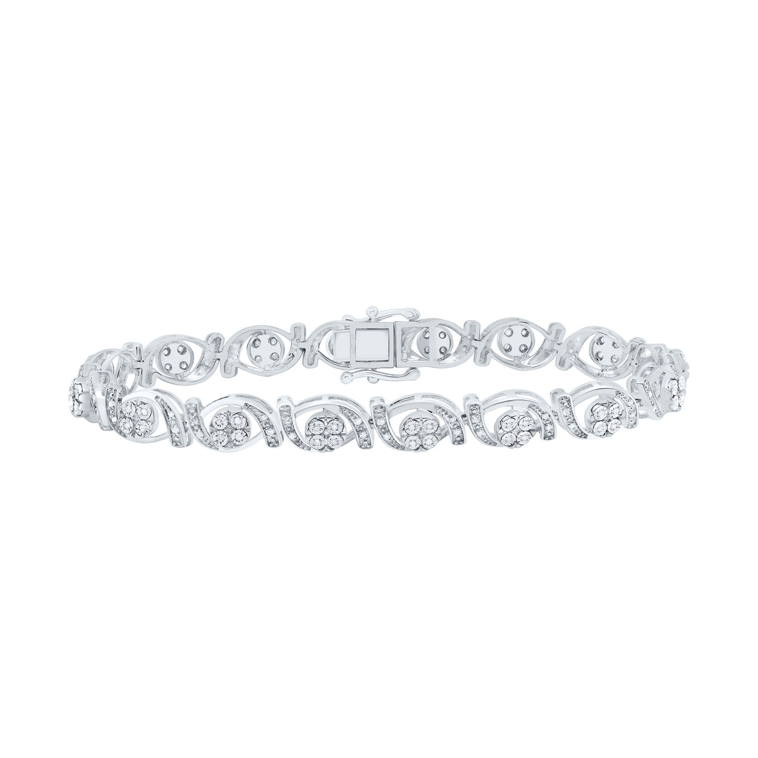 Sterling Silver Women's Diamond Bracelet 3/8 ctw