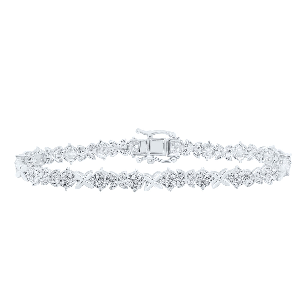 Sterling Silver Women's Diamond Bracelet 3/8 ctw