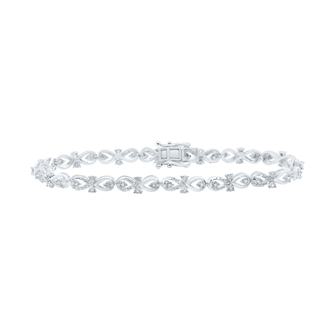 Sterling Silver Women's Diamond Bracelet 3/8 ctw