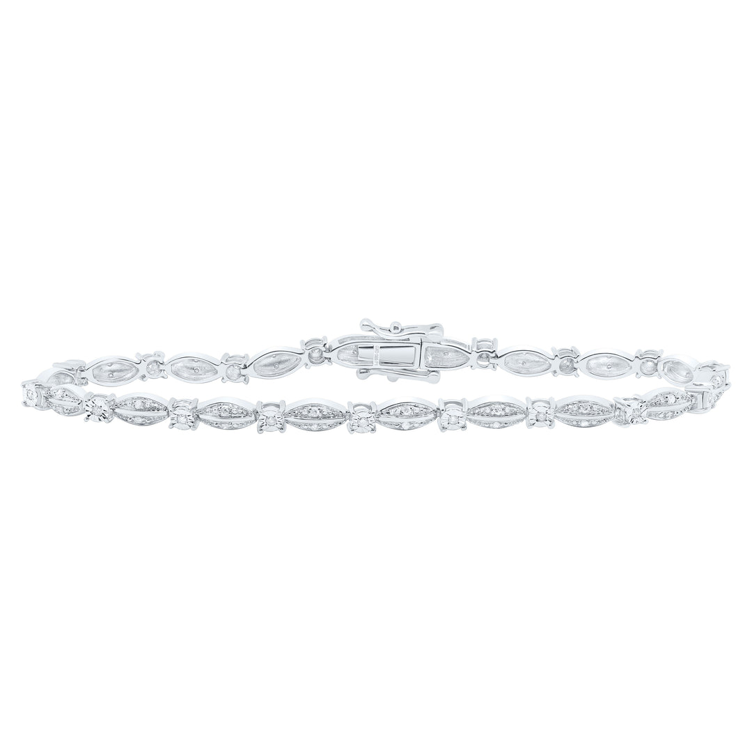 Sterling Silver Women's Diamond Bracelet 1/3 ctw