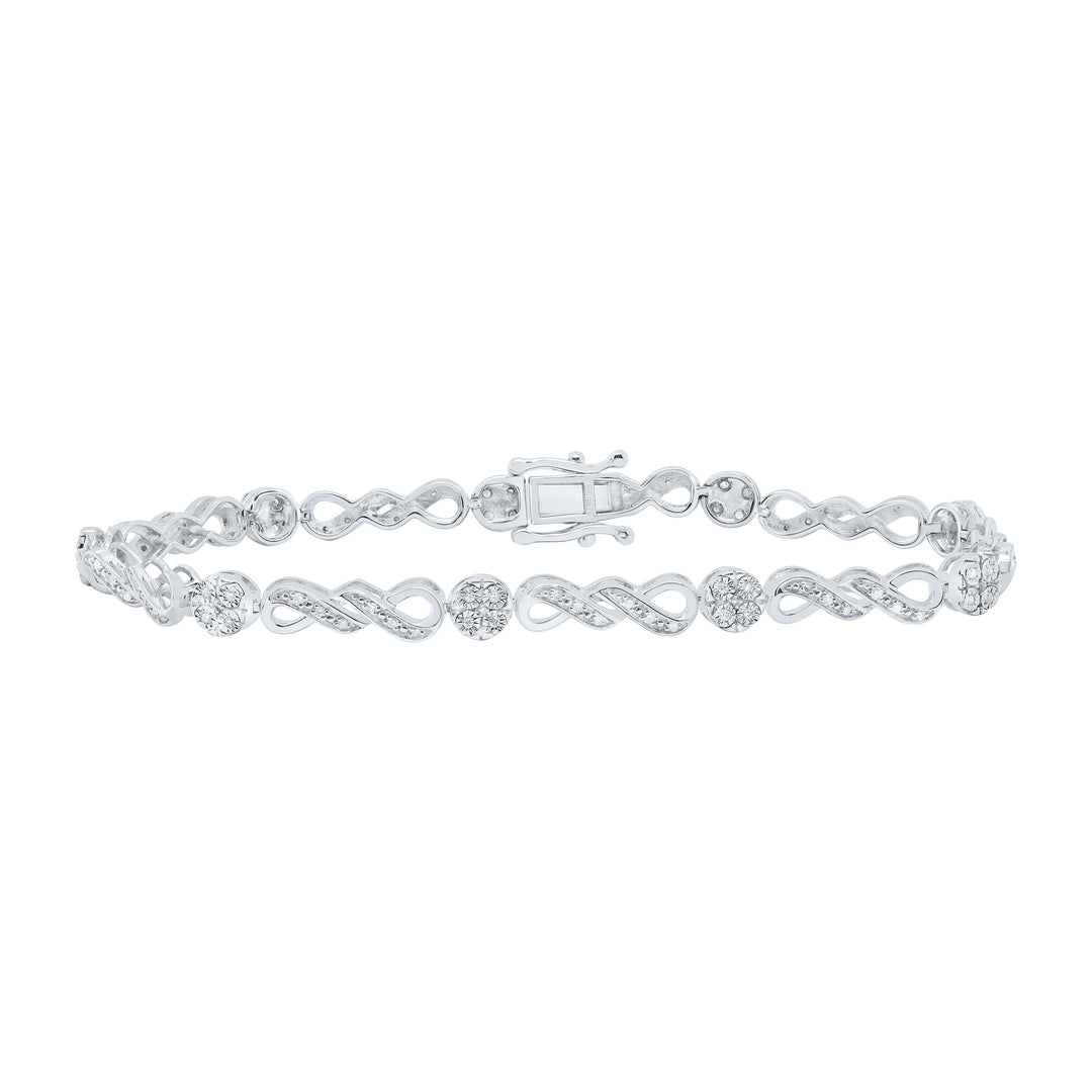 Sterling Silver Women's Diamond Bracelet 1/3 ctw