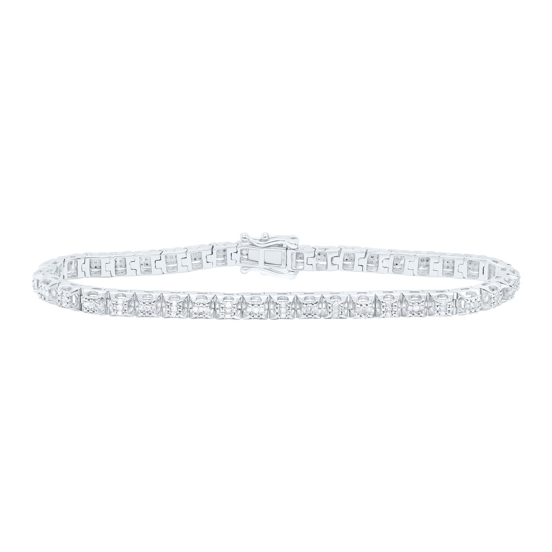Sterling Silver Diamond Bracelet 3/8 ctw