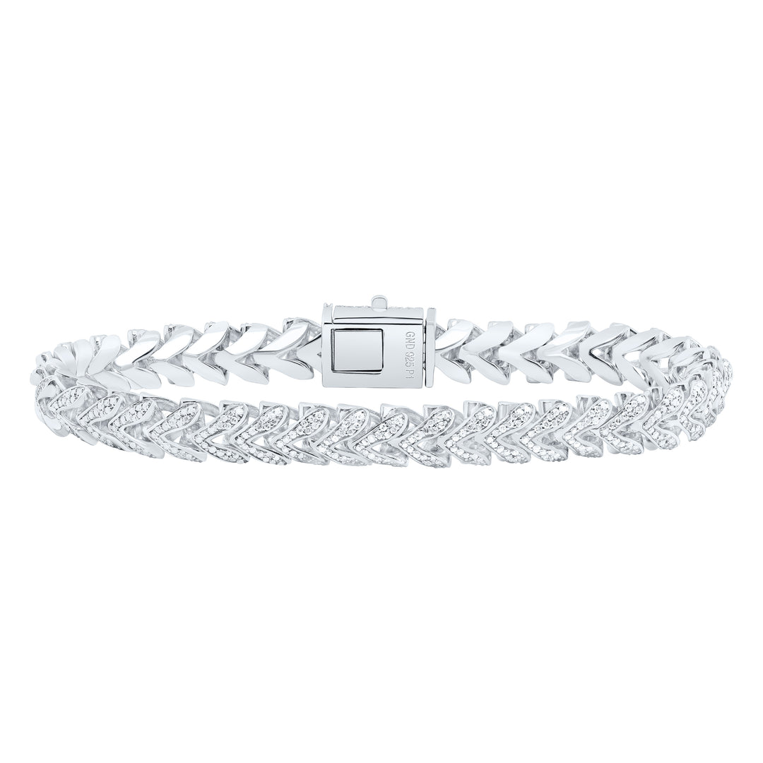 Sterling Silver Diamond Bracelet 2-1/2 ctw