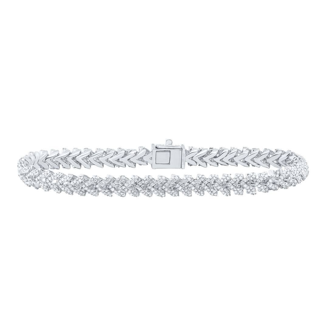 Sterling Silver Diamond Bracelet 2-7/8 ctw