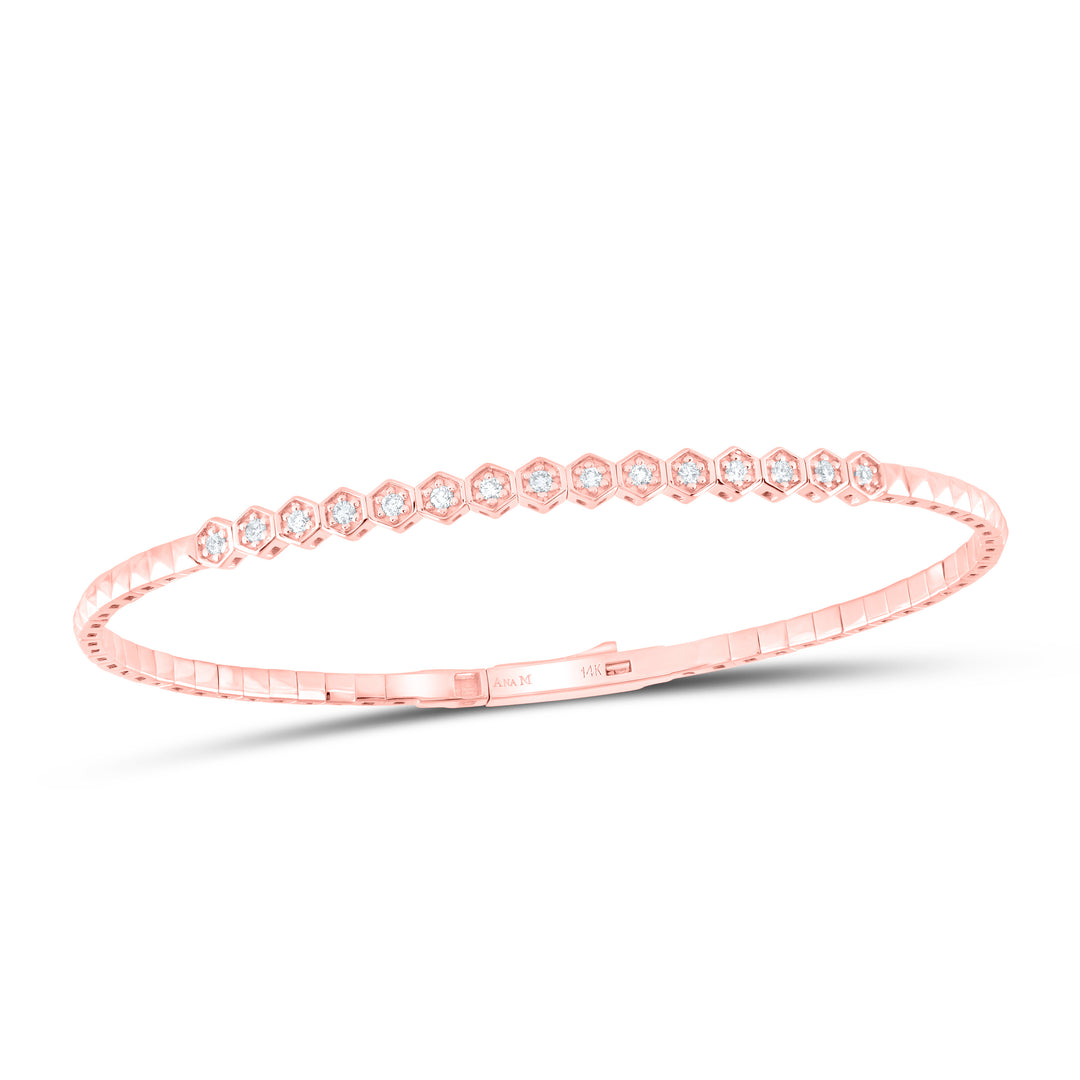 14kt Gold Diamond Bangle 1/5 ctw