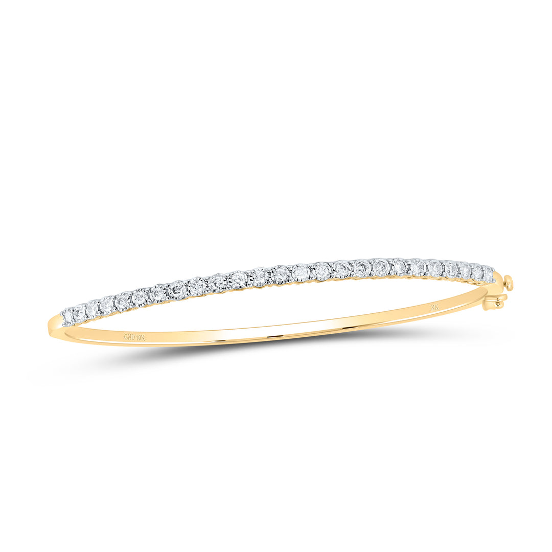 10kt Gold Diamond Tennis Bangle 1/2 ctw