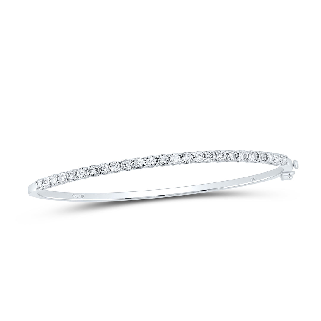 10kt Gold Diamond Tennis Bangle 1/2 ctw
