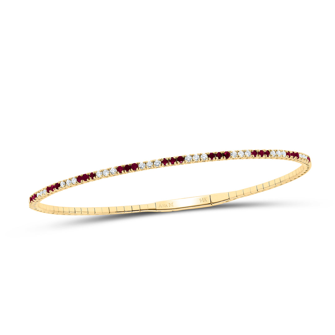 14kt Gold Diamond Tennis Bangle 3/8 ctw