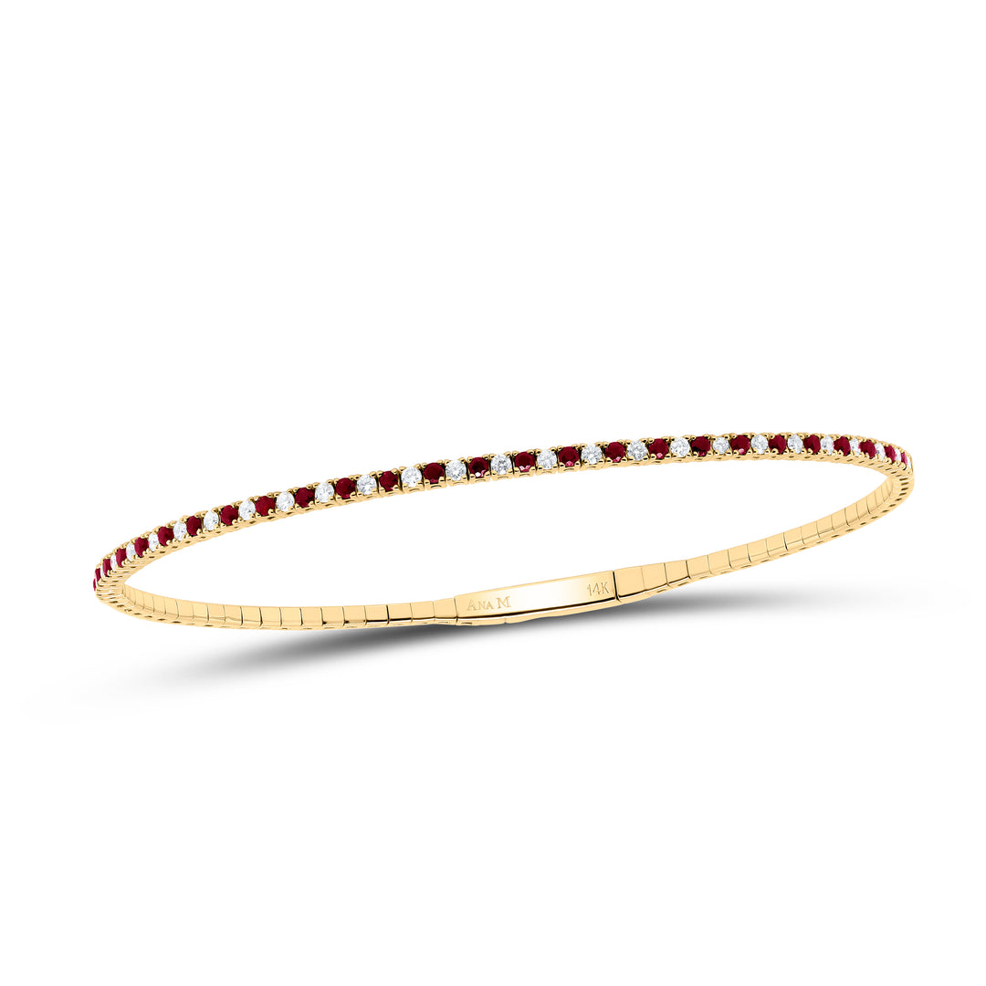 14kt Gold Diamond Tennis Bangle 3/8 ctw
