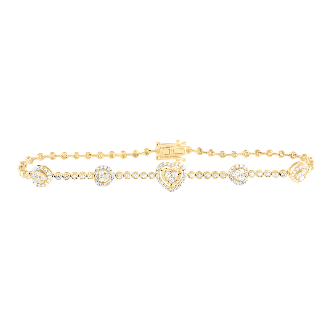 14kt Gold Diamond Heart Bracelet 1 ctw