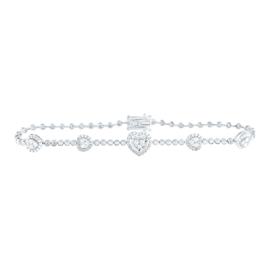 14kt Gold Diamond Heart Bracelet 1 ctw