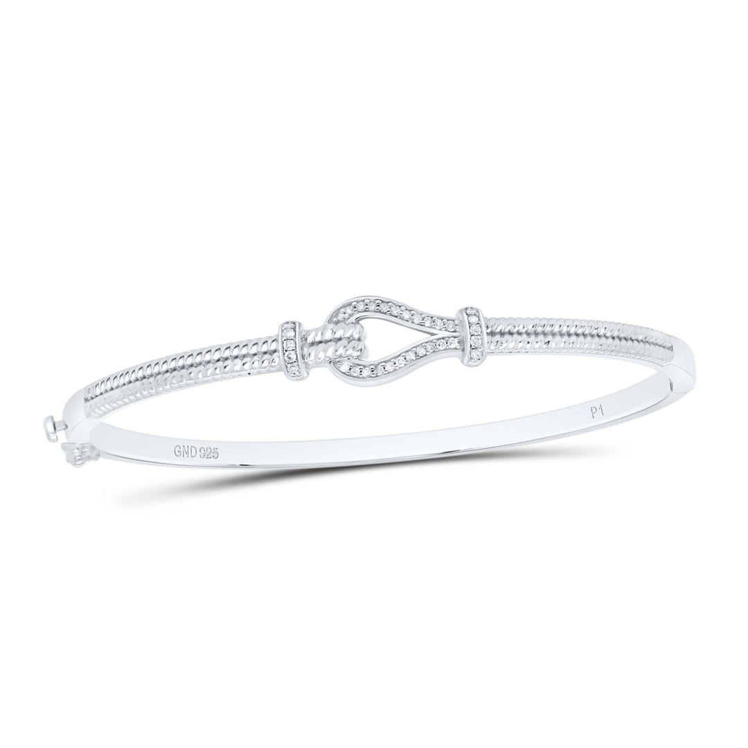 Sterling Silver Diamond Bangle 1/6 ctw