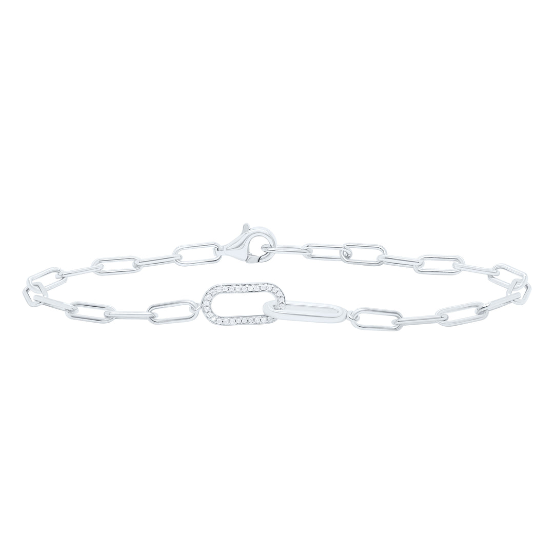 Sterling Silver Diamond Bracelet 1/12 ctw